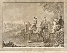 King Frederick II on Watch Parade, 1777. Creator: Daniel Nikolaus Chodowiecki