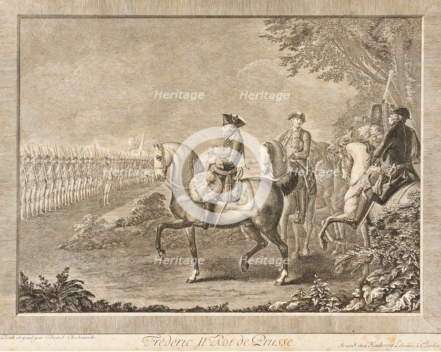 King Frederick II on Watch Parade, 1777. Creator: Daniel Nikolaus Chodowiecki.