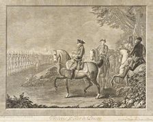 King Frederick II on Watch Parade, 1777. Creator: Daniel Nikolaus Chodowiecki