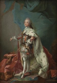 King Frederik V of Denmark in Anointing Robes, 1748-1751. Creator: Carl Gustaf Pilo