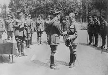 King Geo. decorates French Colonel, 7 Jul 1917. Creator: Bain News Service