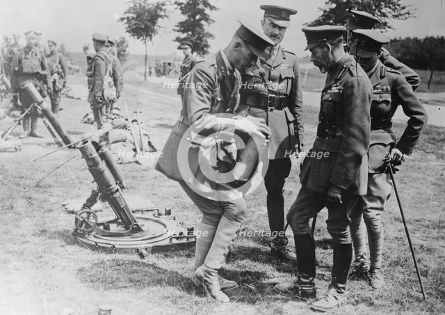 King Geo. studies trench bombs, 7 Jul 1917. Creator: Bain News Service.