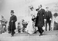 King Geo., Queen Mary, Earl Plymouth, Prince of Wales at opening "Festival of Empire", 1912. Creator: Bain News Service