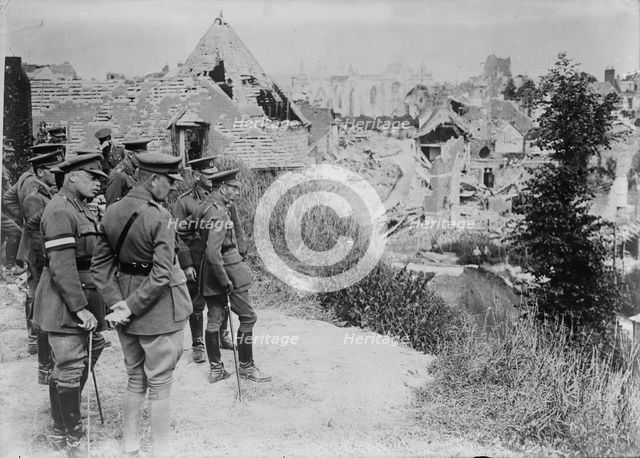 King Geo. views Peronne, 13 Jul 1917. Creator: Bain News Service.