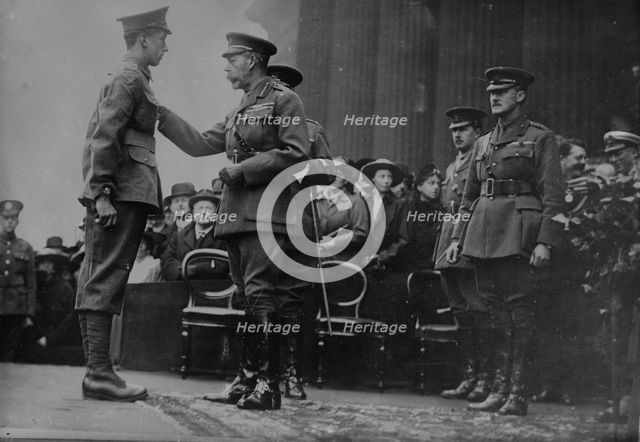 King George confers decorations, 1917. Creator: Bain News Service.