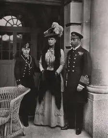 King George and Queen Mary with their son Prince Edward, May 1910. Creator: Unknown