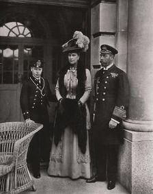 King George and Queen Mary with their son Prince Edward, May 1910. Creator: Unknown