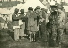 King George and Queen Mary visit wounded soldiers, First World War, 1915, (c1920). Creator: Unknown
