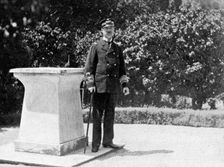 King George I of Greece (1845-1913) in his garden at Athens, 1908.Artist: Queen Alexandra
