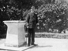 King George I of Greece (1845-1913) in his garden at Athens, 1908.Artist: Queen Alexandra