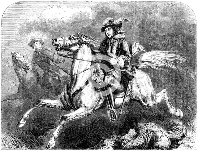 King George II at the battle of Dettingen, 1743. Artist: Unknown