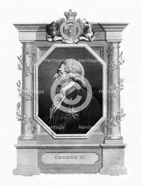King George III of Great Britain, 19th century. Artist: R Corbould