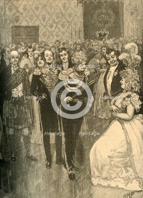 King George IV holding a levee in Holyrood Palace, Edinburgh, 1822 (c1890). Creator: Unknown.