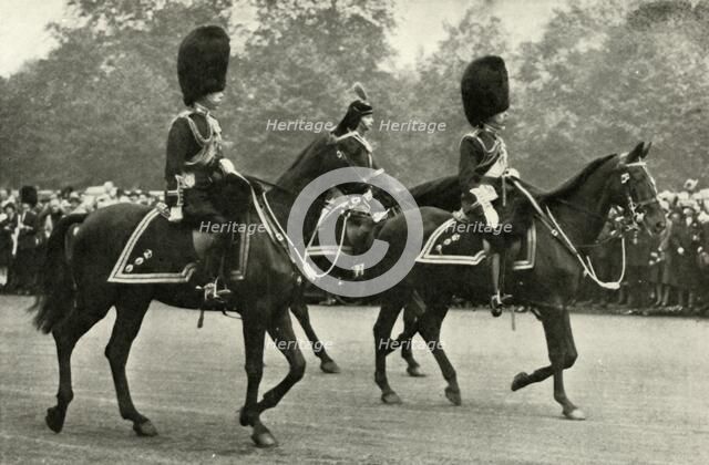 'King George Riding With the Late King George V and the Prince of Wales, 1928.', 1937. Creator: Unknown.