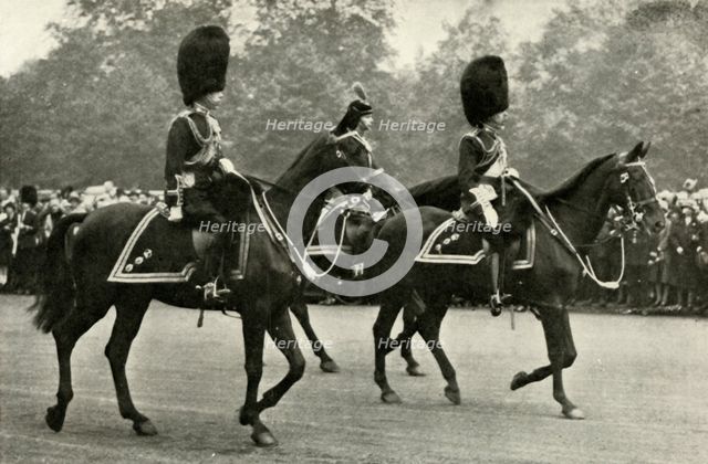 'King George Riding With the Late King George V and the Prince of Wales, 1928.', 1937. Creator: Unknown.