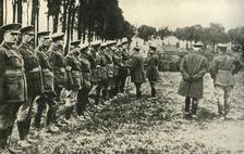 King George V visits allied forces on the front line, First World War, 1915, (c1920). Creator: Unknown