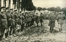 King George V visits allied forces on the front line, First World War, 1915, (c1920). Creator: Unknown