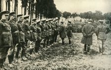 King George V visits allied forces on the front line, First World War, 1915, (c1920). Creator: Unknown
