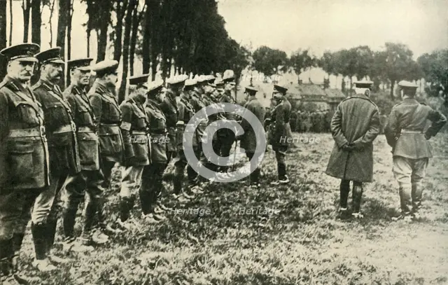 King George V visits allied forces on the front line, First World War, 1915, (c1920). Creator: Unknown.