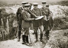 King George V visits the front, France, World War I, 1916