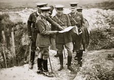 King George V visits the front, France, World War I, 1916. Creator: Unknown
