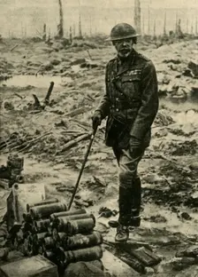 King George V visits the front, West Flanders, Belgium, First World War, 1917, (c1920). Creator: Unknown