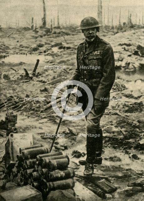 King George V visits the front, West Flanders, Belgium, First World War, 1917, (c1920). Creator: Unknown.