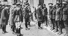 King George V with the 7th Battalion Sherwood Foresters, First World War, March 1918