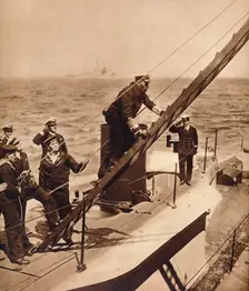 King George V afloat with his Navy, c1910s (1935)