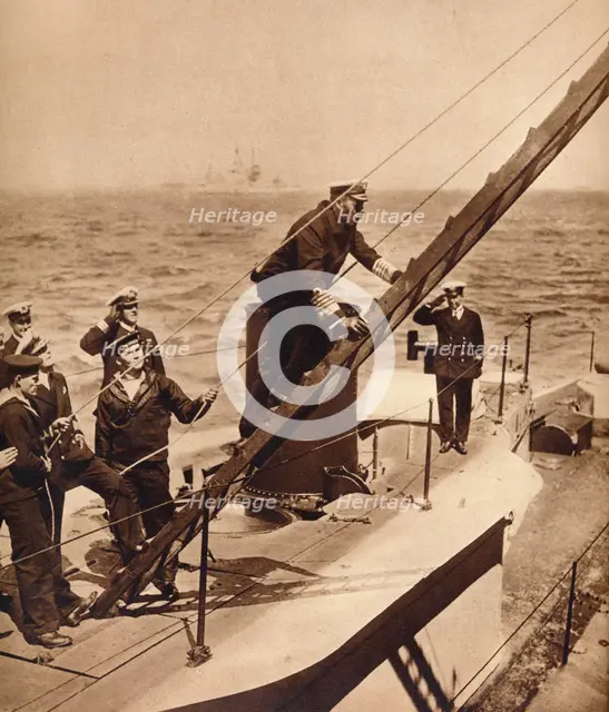 King George V afloat with his Navy, c1910s (1935). Artist: Unknown.