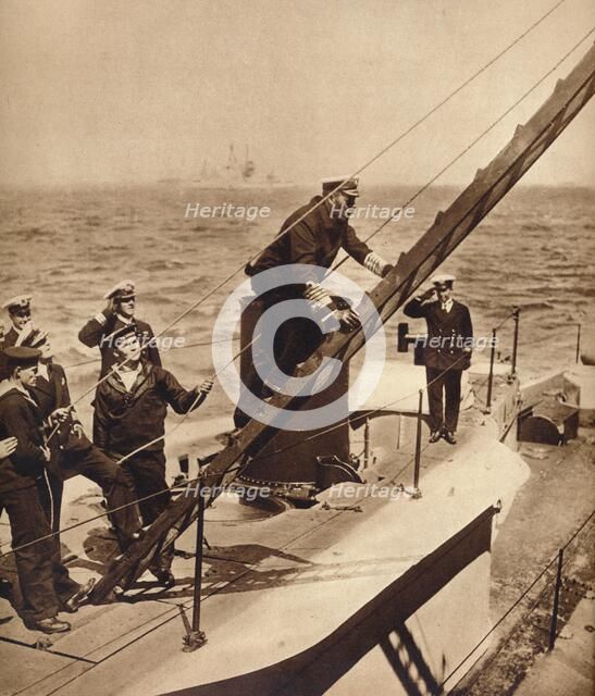 King George V afloat with his Navy, c1910s (1935). Artist: Unknown.