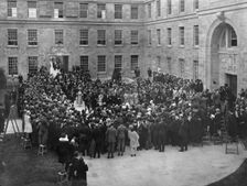King George V and Queen Mary at the opening ceremony of the University of Nottingham, 1928. Artist: Henson & Co