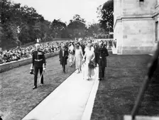 King George V and Queen Mary at the opening ceremony of the University of Nottingham, 1928. Creator: Henson & Co