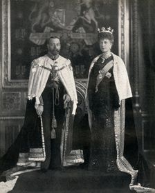 King George V and Queen Mary at their first opening of Parliament 6 February 1911, (1951). Creator: W&D Downey
