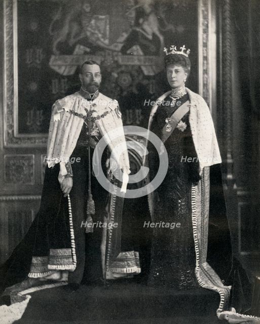 'King George V and Queen Mary at their first opening of Parliament', 6 February 1911, (1951). Creator: W&D Downey.