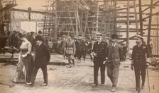 King George V and Queen Mary at a Sunderland shipyard during World War I, June 15th, 1917, (1935)