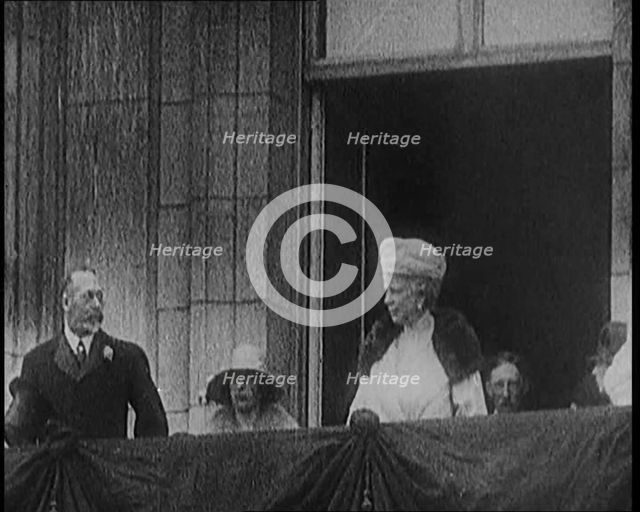 King George V and Queen Mary of Teck and Other Members of the Royal Family Standing on the..., 1929. Creator: British Pathe Ltd.