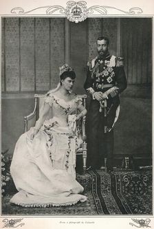 King George V and Queen Mary on their wedding day, 1893 (1911). Creator: Lafayette