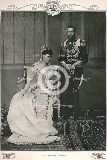 King George V and Queen Mary on their wedding day, 1893 (1911). Creator: Lafayette.