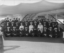 King George V and Queen Mary on board HMY Victoria and Albert 1924. Creator: Kirk & Sons of Cowes