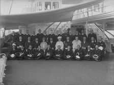 King George V and Queen Mary on board HMY Victoria and Albert 1926. Creator: Kirk & Sons of Cowes