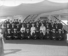 King George V and Queen Mary on board HMY Victoria and Albert 1927. Creator: Kirk & Sons of Cowes