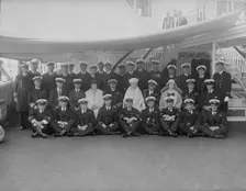King George V and Queen Mary on board HMY Victoria and Albert 1931. Creator: Kirk & Sons of Cowes