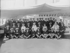 King George V and Queen Mary on board HMY Victoria and Albert 1933. Creator: Kirk & Sons of Cowes
