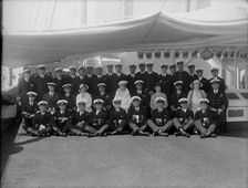 King George V and Queen Mary on board HMY Victoria and Albert 1933. Creator: Kirk & Sons of Cowes