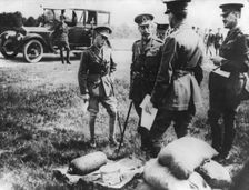 King George V and the Edward, Prince of Wales at the front, France, World War I, 1914-1918. Creator: Unknown