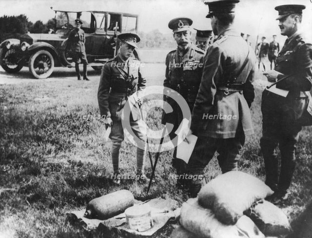 King George V and the Edward, Prince of Wales at the front, France, World War I, 1914-1918.  Creator: Unknown.