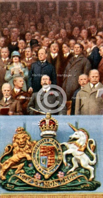 King George V at the Cup Final, Wembley, April 23rd, 1927, (c1935). Artist: Unknown