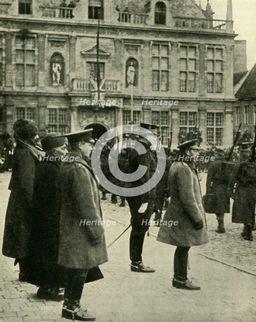 King George V at Furnes, Belgium, First World War, 4 December 1914, (1920).  Creator: Unknown.