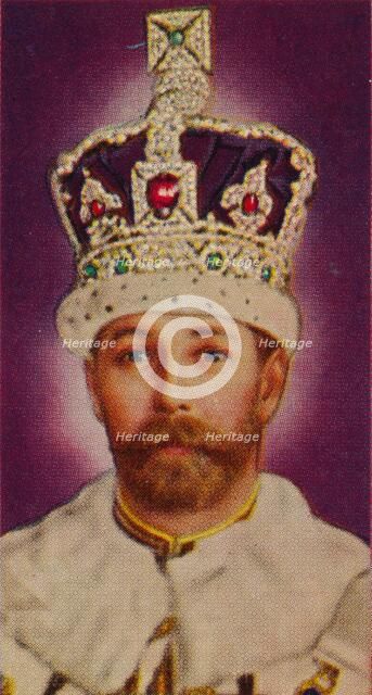 King George V at his coronation, 1911 (1935). Artist: Unknown.